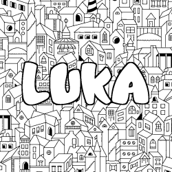 Coloración del nombre LUKA - decorado ciudad