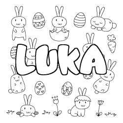 Coloración del nombre LUKA - decorado Pascua