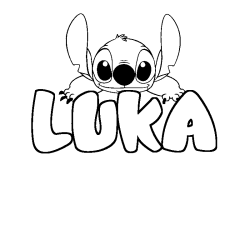 Coloración del nombre LUKA - decorado Stitch