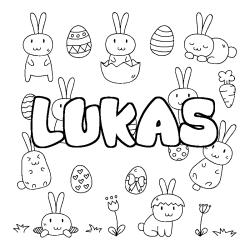 Coloración del nombre LUKAS - decorado Pascua