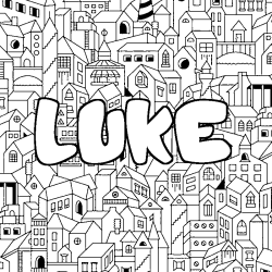 Coloración del nombre LUKE - decorado ciudad