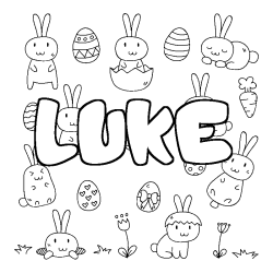 Coloración del nombre LUKE - decorado Pascua