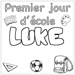 Coloración del nombre LUKE - decorado primer día de escuela