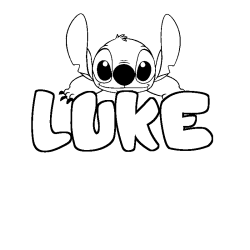 Coloración del nombre LUKE - decorado Stitch