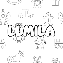 Dibujo para colorear LUMILA - decorado juguetes