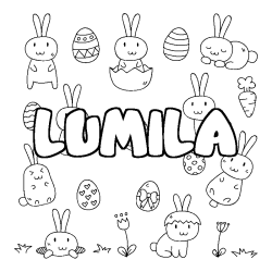 Dibujo para colorear LUMILA - decorado Pascua