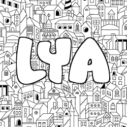 Dibujo para colorear LYA - decorado ciudad