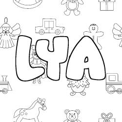 Dibujo para colorear LYA - decorado juguetes