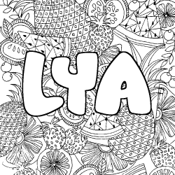 Dibujo para colorear LYA - decorado mandala de frutas