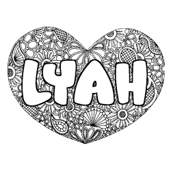 Dibujo para colorear LYAH - decorado mandala de coraz&oacute;n