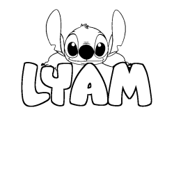 Coloración del nombre LYAM - decorado Stitch