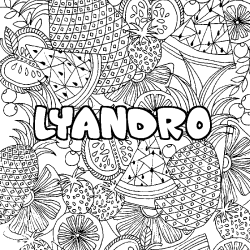 Coloración del nombre LYANDRO - decorado mandala de frutas