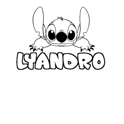 Coloración del nombre LYANDRO - decorado Stitch