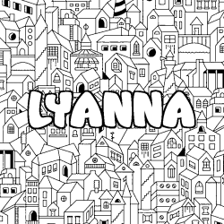 Dibujo para colorear LYANNA - decorado ciudad