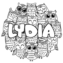 Dibujo para colorear LYDIA - decorado b&uacute;hos