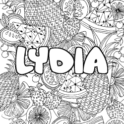 Dibujo para colorear LYDIA - decorado mandala de frutas