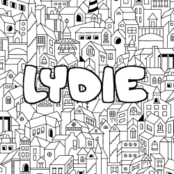 Coloración del nombre LYDIE - decorado ciudad