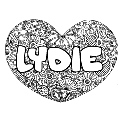 Dibujo para colorear LYDIE - decorado mandala de coraz&oacute;n