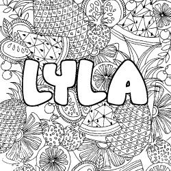 Dibujo para colorear LYLA - decorado mandala de frutas