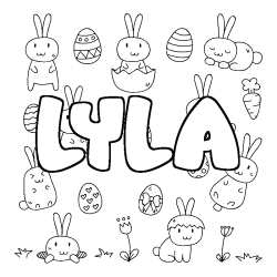 Dibujo para colorear LYLA - decorado Pascua