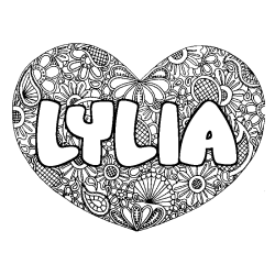 Dibujo para colorear LYLIA - decorado mandala de coraz&oacute;n