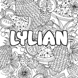 Coloración del nombre LYLIAN - decorado mandala de frutas