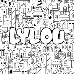 Coloración del nombre LYLOU - decorado ciudad