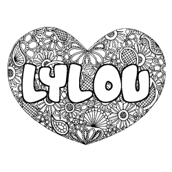 Dibujo para colorear LYLOU - decorado mandala de coraz&oacute;n