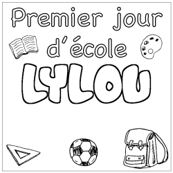 Coloración del nombre LYLOU - decorado primer día de escuela