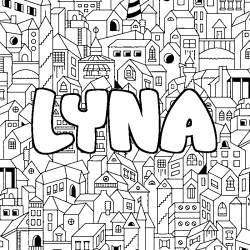 Dibujo para colorear LYNA - decorado ciudad