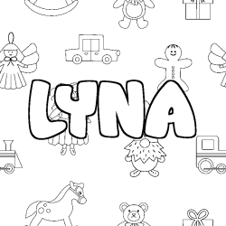 Dibujo para colorear LYNA - decorado juguetes