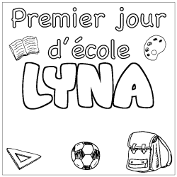 Coloración del nombre LYNA - decorado primer día de escuela