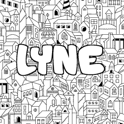 Dibujo para colorear LYNE - decorado ciudad