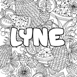 Dibujo para colorear LYNE - decorado mandala de frutas