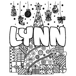 Coloración del nombre LYNN - decorado árbol de Navidad y regalos