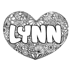 Dibujo para colorear LYNN - decorado mandala de coraz&oacute;n