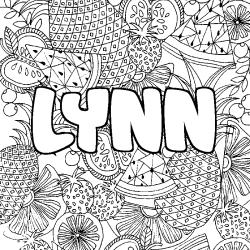 Dibujo para colorear LYNN - decorado mandala de frutas