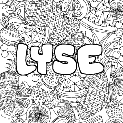 Coloración del nombre LYSE - decorado mandala de frutas