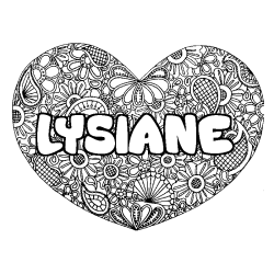 Dibujo para colorear LYSIANE - decorado mandala de coraz&oacute;n