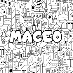 Coloración del nombre MACEO - decorado ciudad