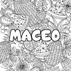 Coloración del nombre MACEO - decorado mandala de frutas