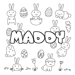 Coloración del nombre MADDY - decorado Pascua