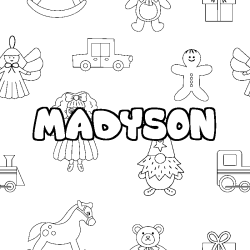 Coloración del nombre MADYSON - decorado juguetes