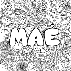 Coloración del nombre MAÉ - decorado mandala de frutas