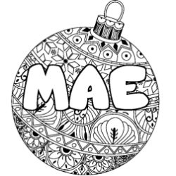 Coloración del nombre MAE - decorado bola de Navidad