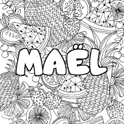 Coloración del nombre MAËL - decorado mandala de frutas