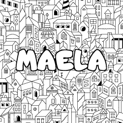 Coloración del nombre MAELA - decorado ciudad