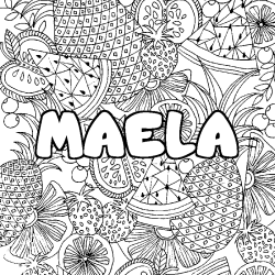 Coloración del nombre MAELA - decorado mandala de frutas