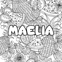 Coloración del nombre MAELIA - decorado mandala de frutas