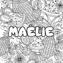 Coloración del nombre MAËLIE - decorado mandala de frutas